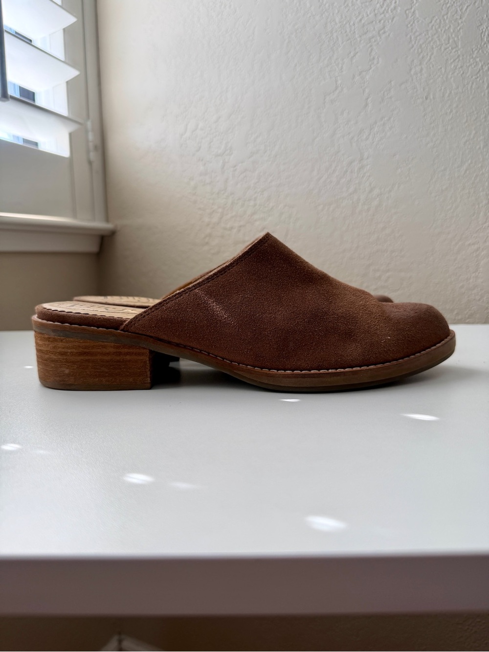 Latigo Light Brown Tan Suede Slip-On Mule